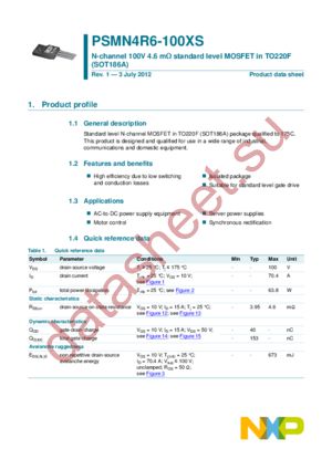 PSMN4R6-100XS,127 datasheet  
