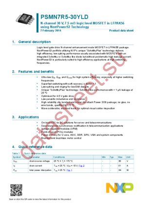 PSMN7R5-30YLDX datasheet  