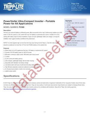 PV500 datasheet  