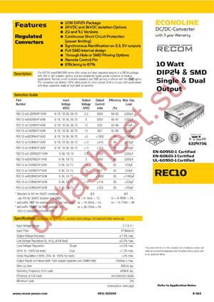 REC10-4815SRWZ/H3/A/M/X2 datasheet  