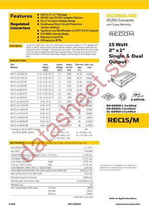 REC15-4812SZ/H3/M datasheet  
