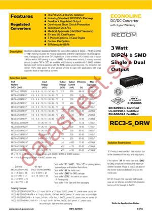REC3-0505DRW/H6/A/M/CTRL datasheet  