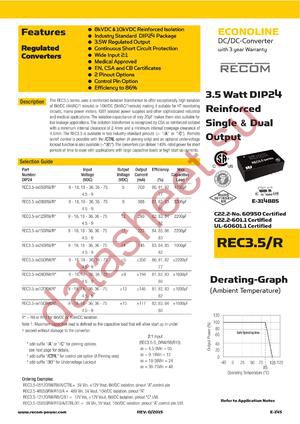REC3.5-0505SRW/R8/C datasheet  
