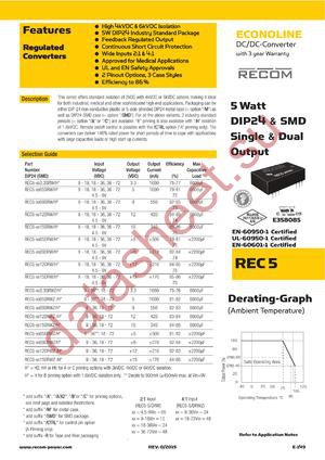 REC5-2405SRWZ/H4/A/M datasheet  