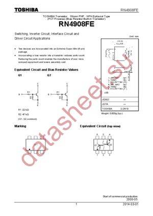 RN4908FE(TE85L,F) datasheet  