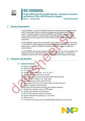 SC16IS850LIPW,118 datasheet  