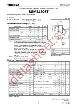 SSM3J306T(TE85L,F) datasheet  