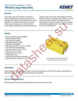 T495A105K020ZTE3K0 datasheet  