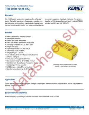 T496X107M006AT datasheet  