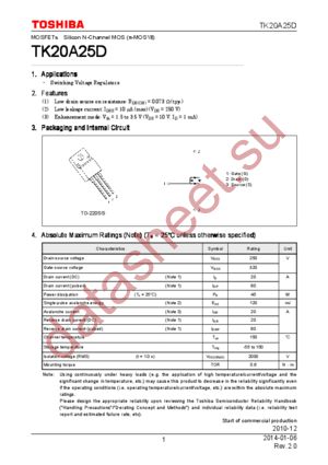 TK20A25D,S5Q(M datasheet  