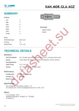 XAN.M08.GLA.6GZ datasheet  