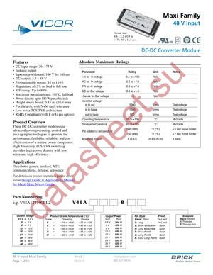V48A5E400B3 datasheet  