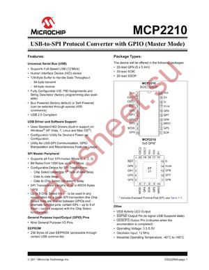 MCP2210T-I/SS datasheet  