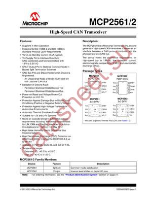 MCP2561T-E/MF datasheet  