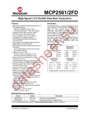 MCP2561FD-H/MF datasheet  