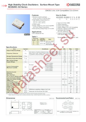 KC2520C26.0000C2LE00 datasheet  