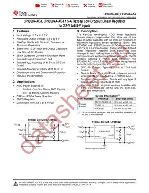 LP38500SDX-ADJ/NOPB datasheet  