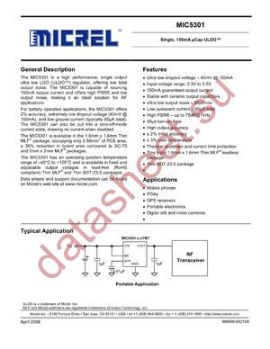 MIC5301-1.3YMT TR datasheet  