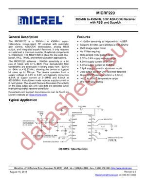 MICRF220-315 EV datasheet  
