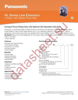 HL2-PL-AC240V-F datasheet  