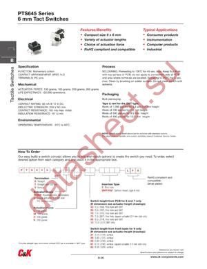 PTS645TL50 LFS datasheet  