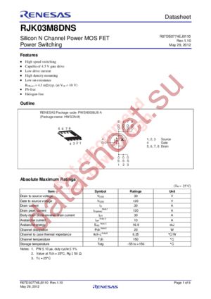 RJK03M8DNS-00#J5 datasheet  