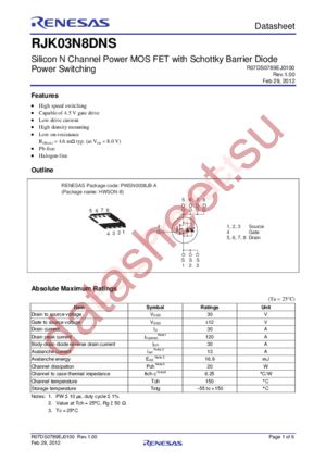 RJK03N8DNS-00#J5 datasheet  