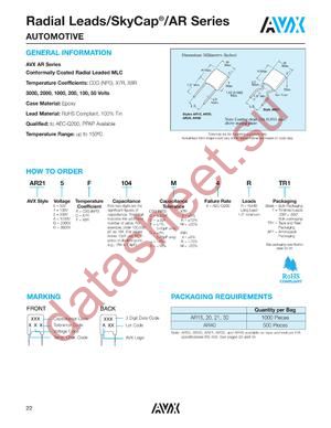 SR151C222KARTR2 datasheet  