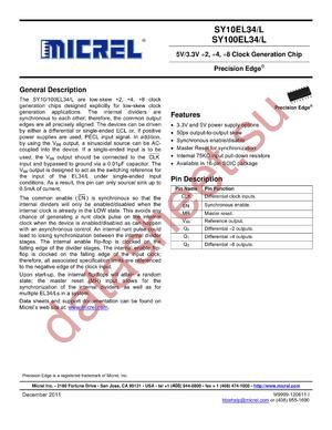 SY100EL34LZG-TR datasheet  