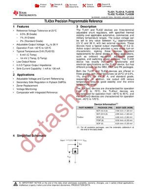 TL431ILPRE3 datasheet  